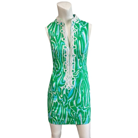 Lilly Pulitzer Alexa Shift Resort White Finders Keepers Lace Trim Dress Sz 2 NWT - Picture 13 of 13